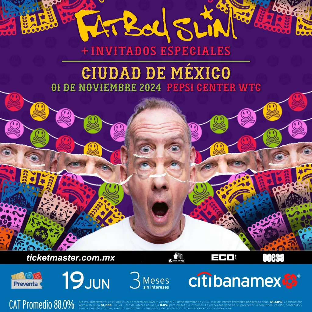 fatboy slim concierto mexico pepsi center wtc 2024