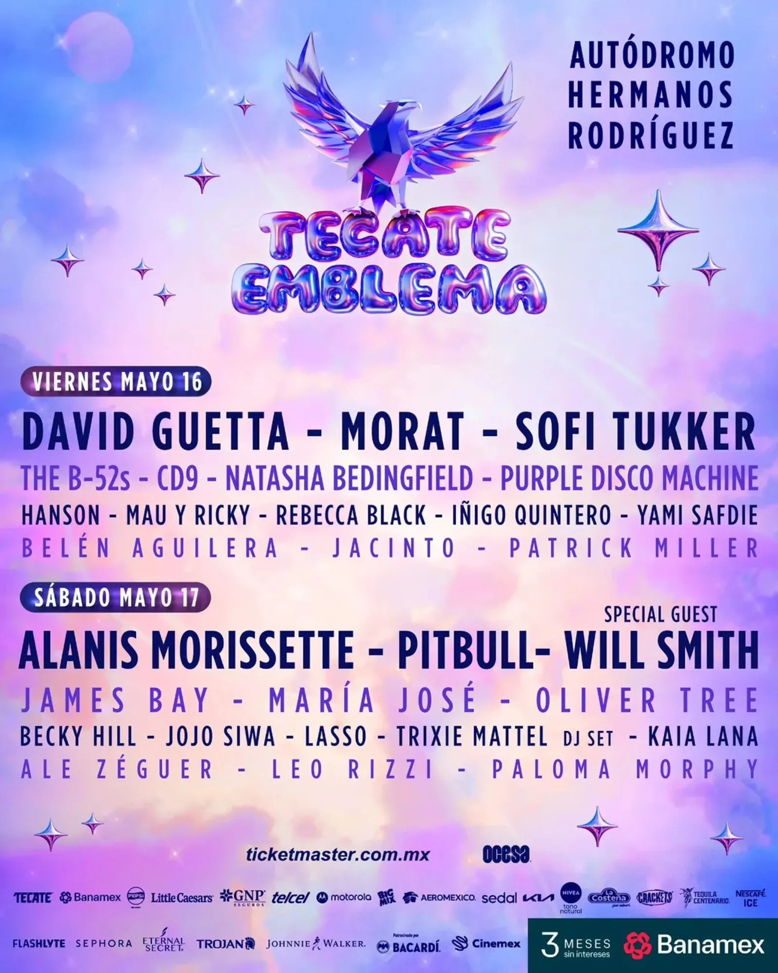Tecate Emblema 2025 cartel completo