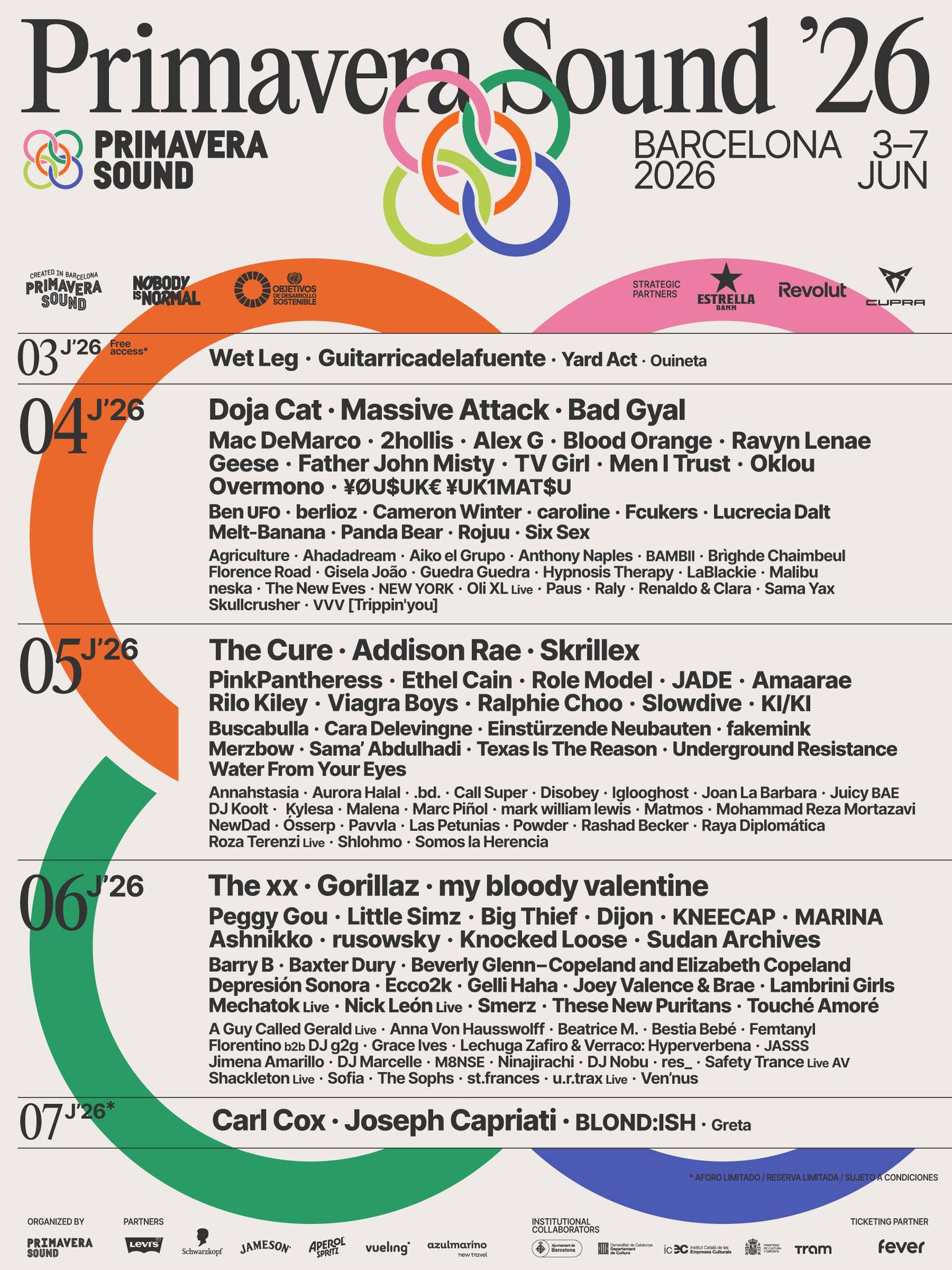 primavera sound 2026 por dia